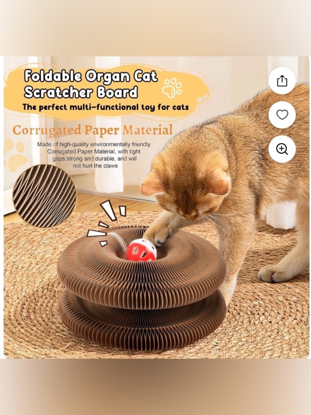 Magic Organ Cat Scratching Toy- 1 Large and 1 Small - Picture 11 of 13